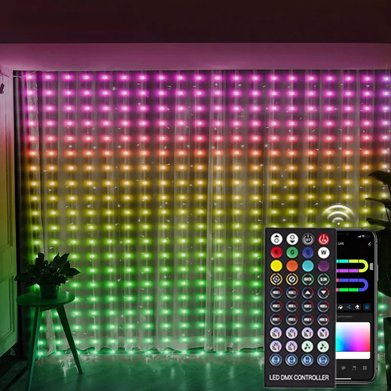 RGB smart Christmas lights with app control for indoor and outdoor holiday decor