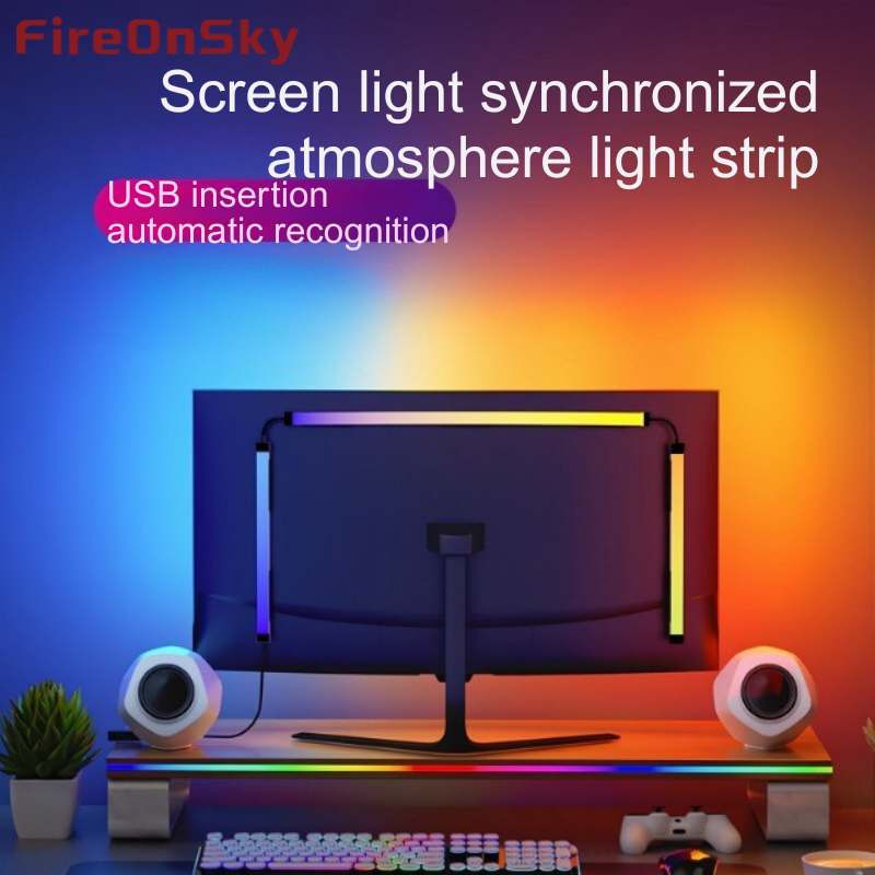 RGBIC Multi-Monitor LED Strips with IR Remote - Flexible Silicone & PC Lighting