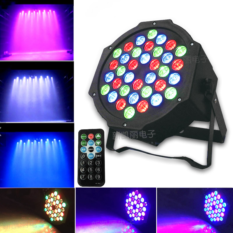 RGBW disco lamp with remote, 36 LED stage par light for parties, 10-20W ABS+PE construction (US/EU plug)