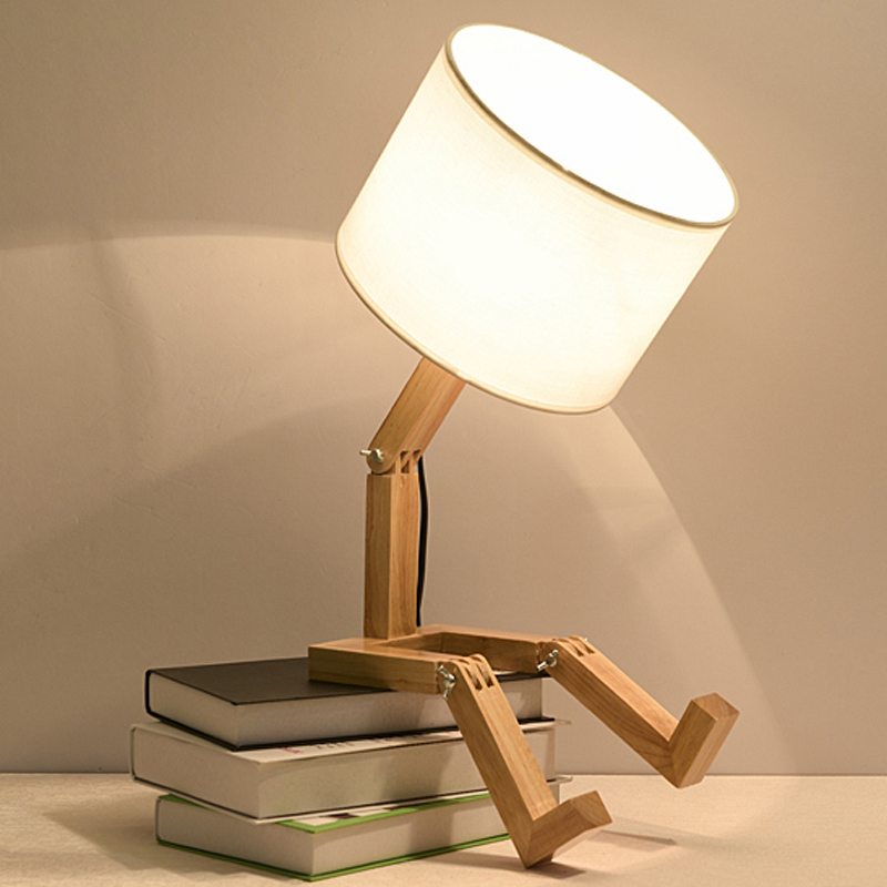 Robot Shape Wooden Table Lamp Modern Cloth Art Wood Desk Table Lamp Decor Luminaires Parlor Study Bedroom Night Light

Modern wooden table lamp with robot shape design, featuring cloth art and suitable for desk, parlor, study or bedroom night lighting