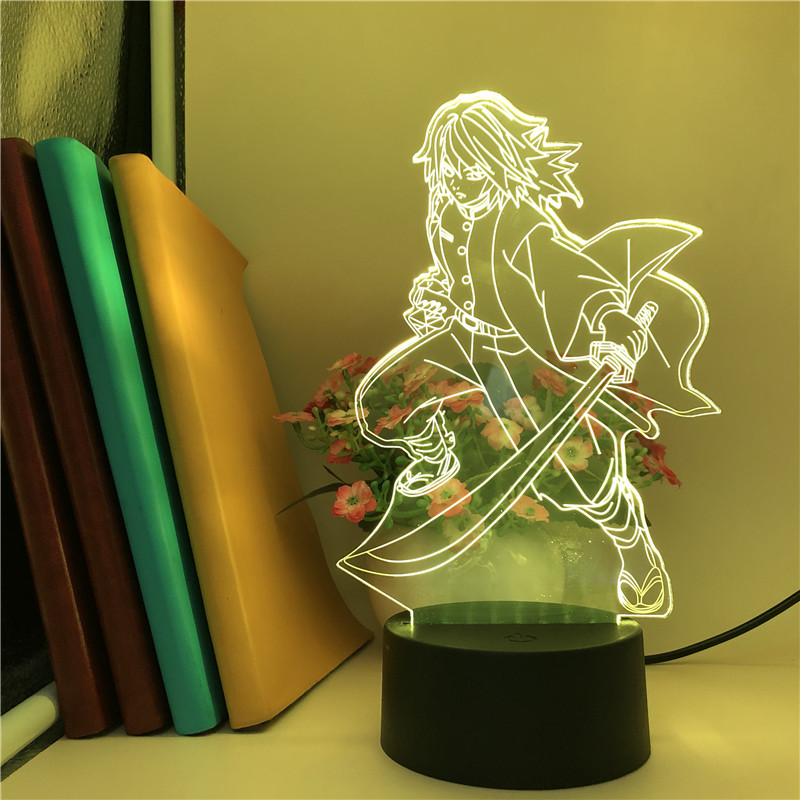 Room 3D Illusion Night Light Lamp LED Bedside Demon Slayer Anime Nightlight Tomioka Giyuu Sailor APP Control Party Decor Birthday Gfit