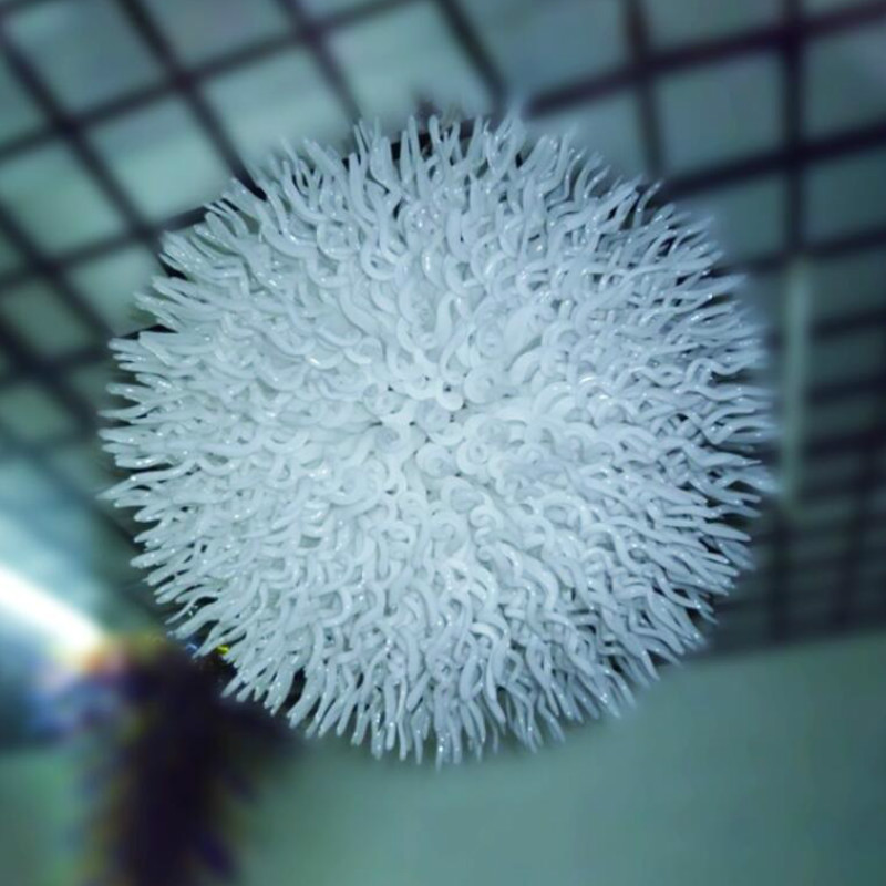 Round crystal chandeliers in white, custom handcrafted glass lighting for elegant home decor