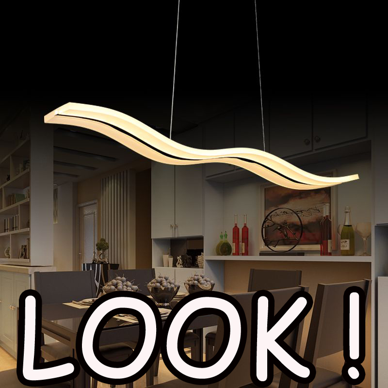 S type modern LED acrylic pendant light for living and dining rooms, wave design, AC85-265V chandelier