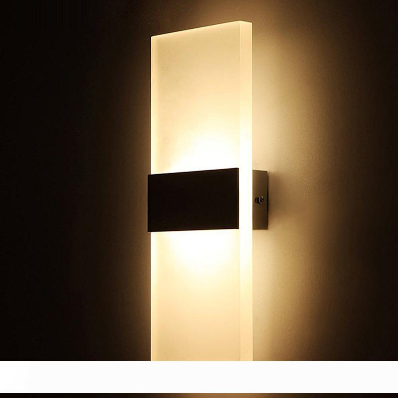 Sconce Square LED wall lamp with black silver cover, 85-265V 12W warm white light for foyers, corridors, balconies and aisles