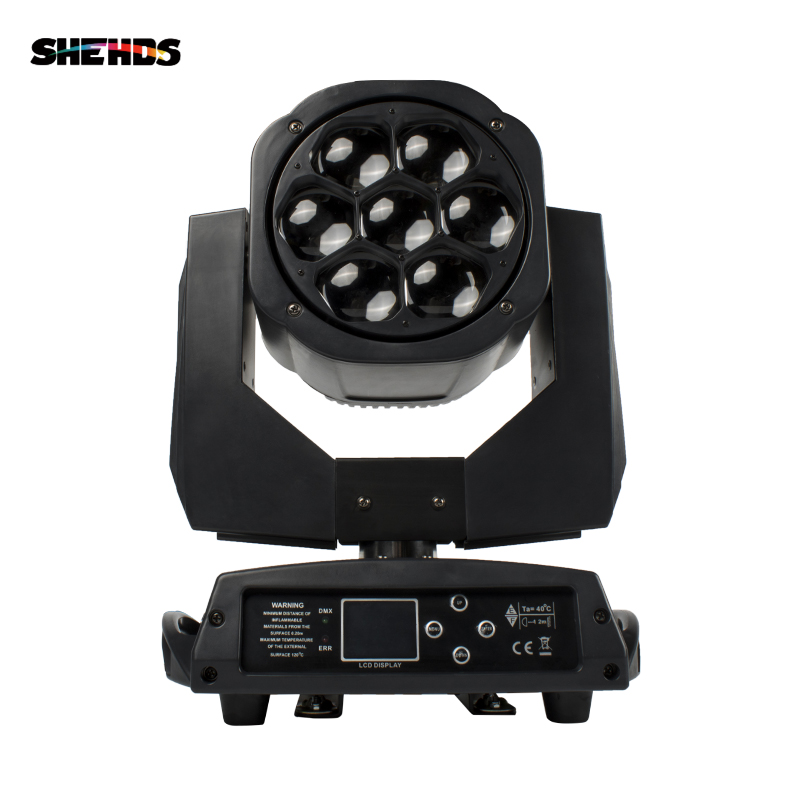 SHEHDS Big Bee Eye 7x15W LED moving head with zoom, DMX 512 RGBW wash/beam effect light for parties, bars, DJs and stages