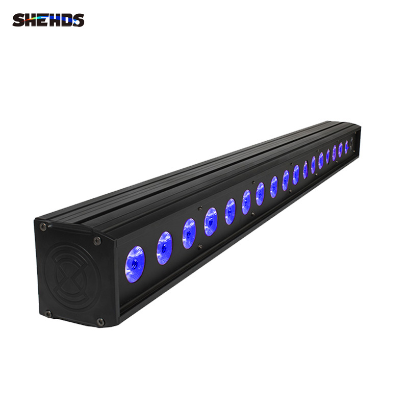 SHEHDS Stage Lighting LED Wall Wash 18x18W RGBWA+UV Light With DMX Controller For Dj Disco Party christmas lights