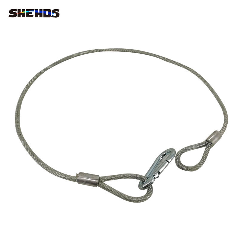 SHEHDS Stage Lighting offers 2 durable stainless steel rope safety cables with PVC coating and looped ends, ideal for securing 7R 230W beam lights