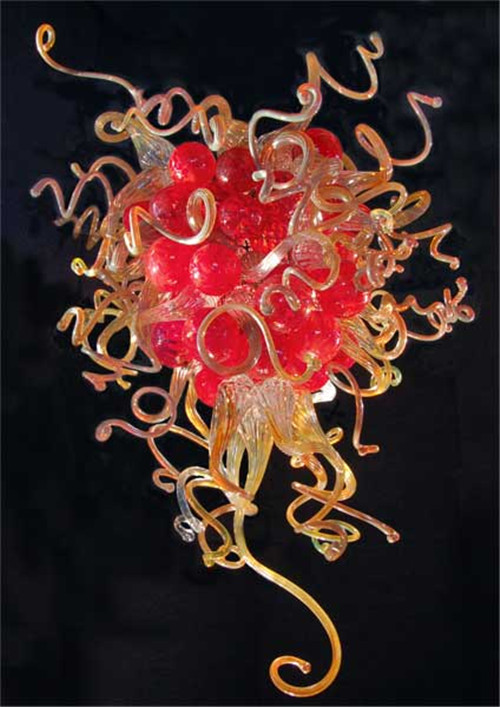 Simple Elegant Heart-Shaped Crystal Chandelier, Artistic Murano Glass Light Fixture, Handcrafted Blown Glass Ceiling Light