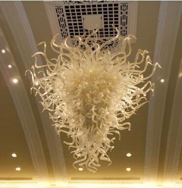 Simple Flower Shape Design Style Lamps Ceiling Lights Hand Blown Murano Glass Modern LED Chandelier Commercial Pendant Light