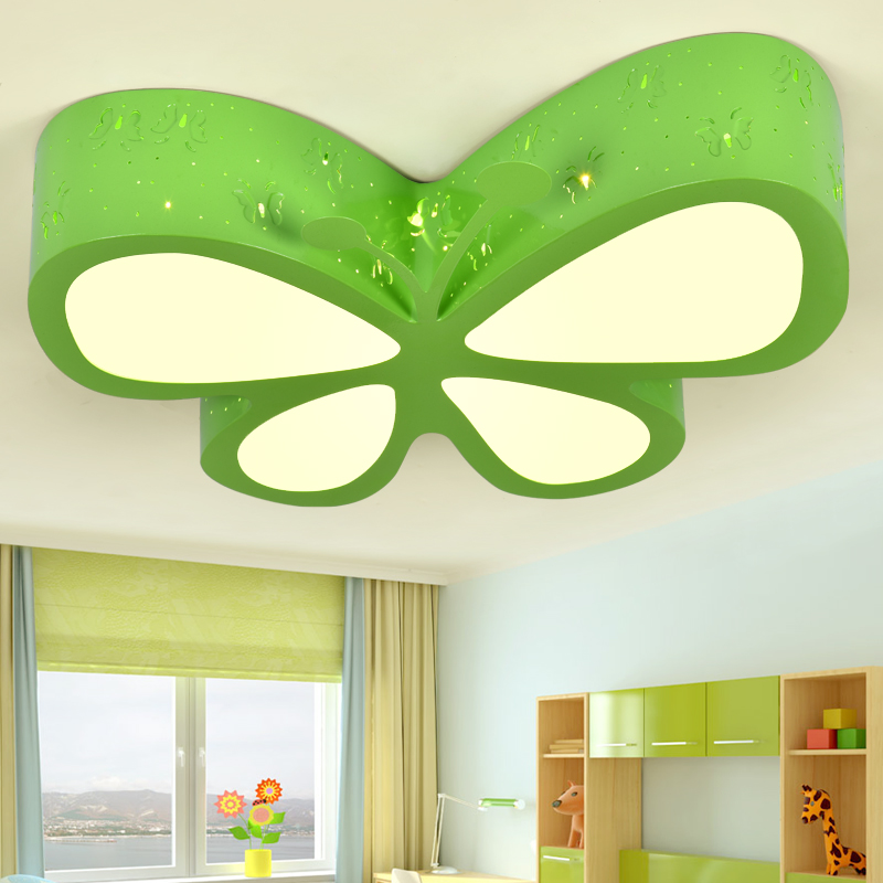 Simple kids' room butterfly-shaped LED ceiling lamp for bedroom, study or dining area