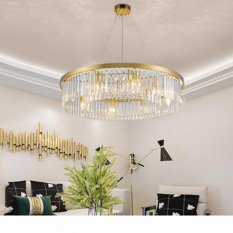 Simple modern crystal chandelier with creative postmodern design for living room or restaurant lighting