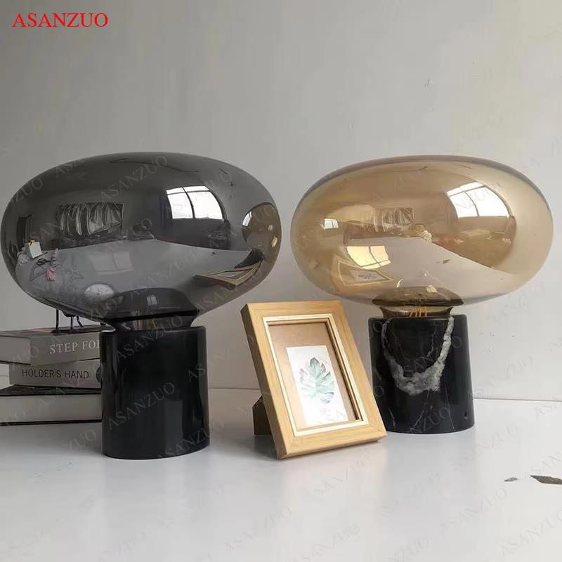 Sleek postmodern table lamp featuring marbled design and E27 socket, perfect for contemporary interiors