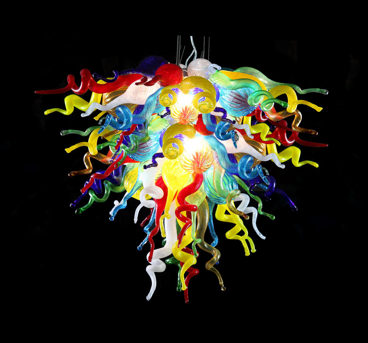 Small colorful blown Murano glass LED chandelier light for kitchen decor, energy-saving 110v 240v