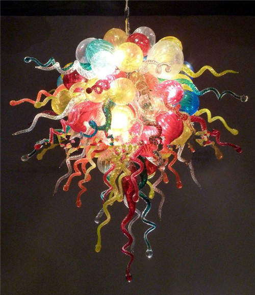 Small colorful crystal glass chandelier  
Ball-shaped glass decorative light fixture  
Murano-inspired glass chandeliers with free shipping