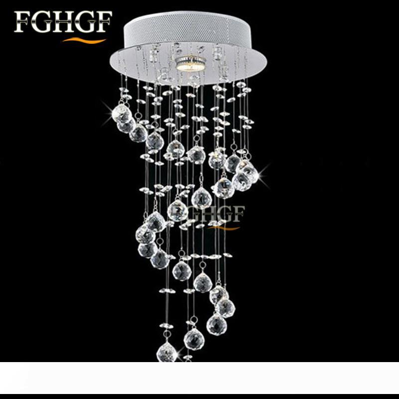 Small spiral crystal chandelier light for hallway corridor bedroom