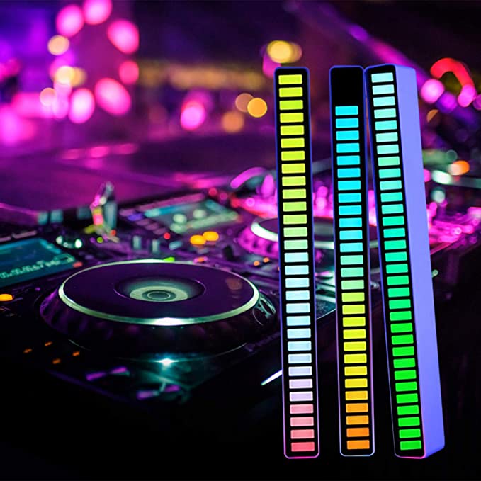 Smart ambient LED light bar for desktop audio spectrum with RGB music rhythm lighting