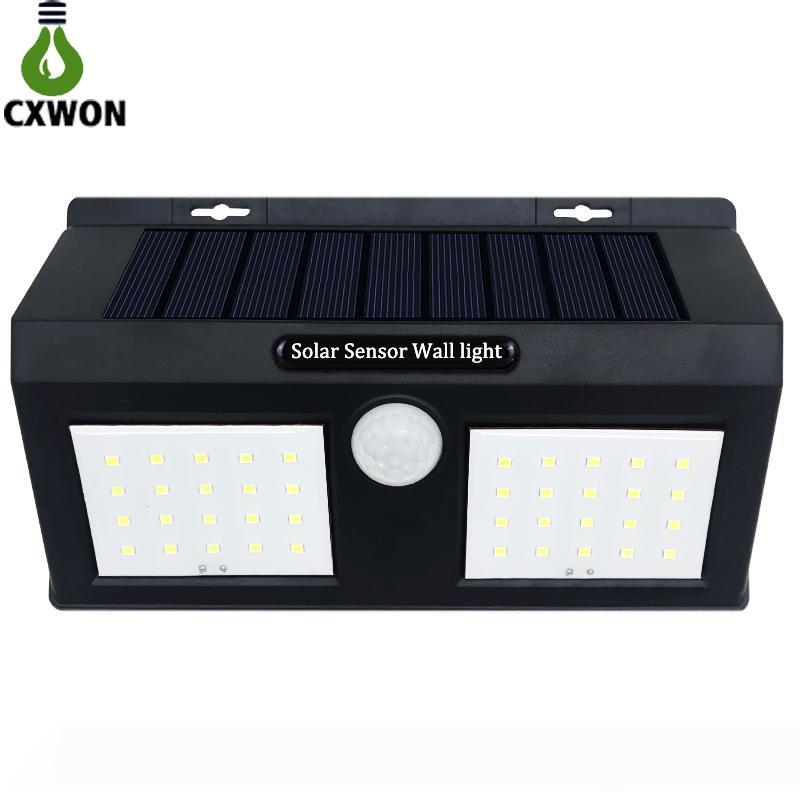 Smart solar-powered 20 LED outdoor wall light with PIR motion sensor for garden security and landscape lighting