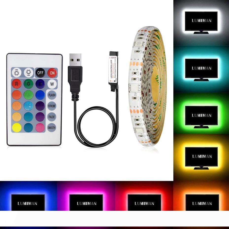 SMD2835 DC5V RGB TV LED light strip with USB waterproof dimmable flexible ribbon for home TV backlighting