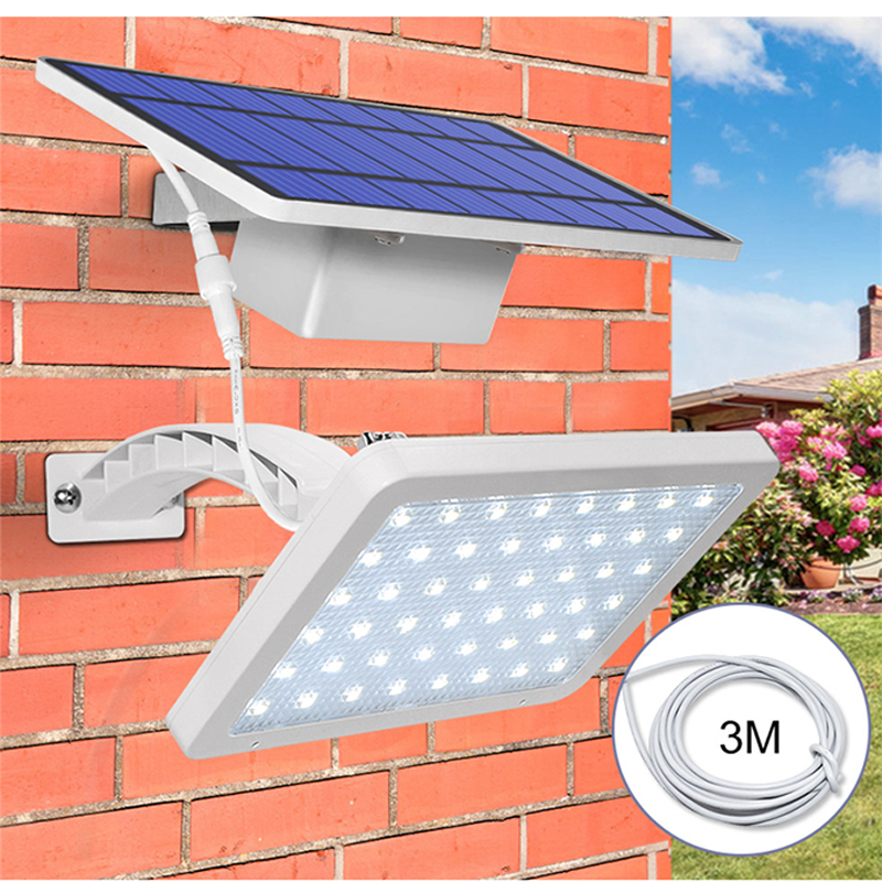 Solar Garden Lamp with 48 LEDs for outdoor wall and street lighting, featuring IP65 waterproof design, suitable for porch, yard, patio, pathway, and garage areas