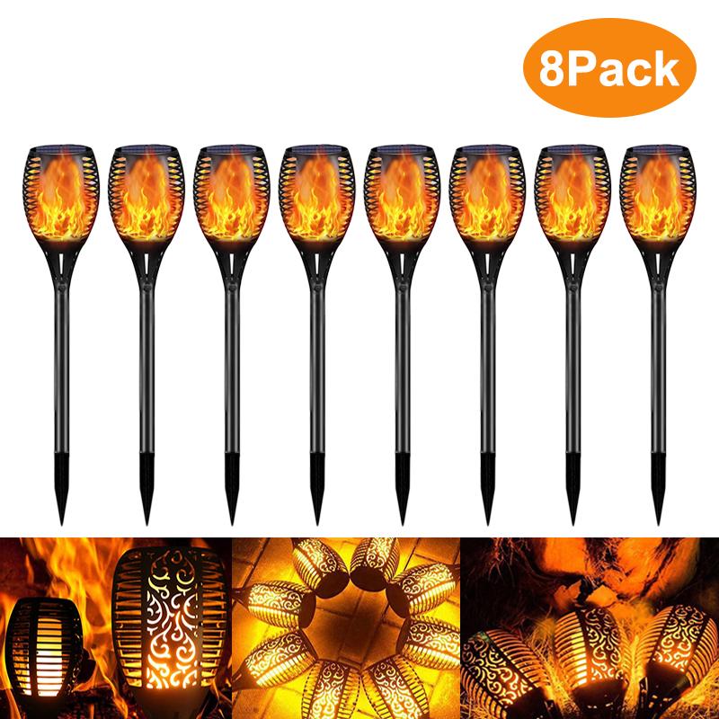 Solar Lamps 72LED Outdoor LED Flickering Light Powered Waterproof Lamp For Garden Pathway Lawn Patio Torch Flame Lantern