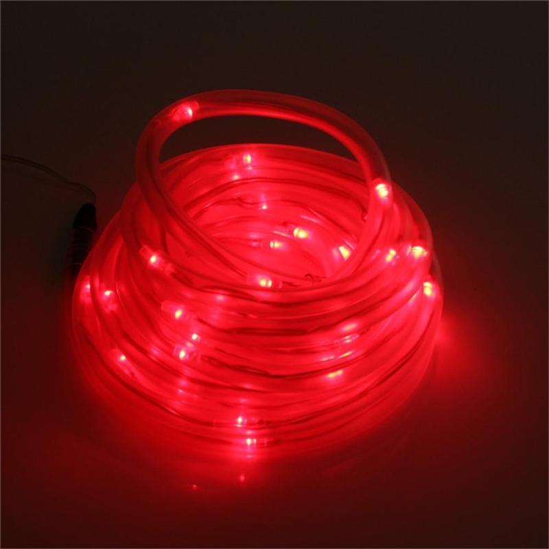 Solar Lamps Litake 10M 50LED Rope Tube String Light Strip For Outdoor Garden Party Christmas Holiday Decoration Red Color