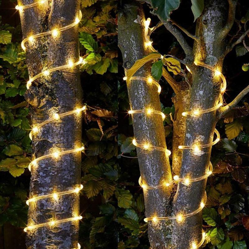 Solar Lamps Rope Lights 12m 100LED / 7M 50 LED Waterproof Outdoor Garland Fairy String Christmas For Garden Decoration
