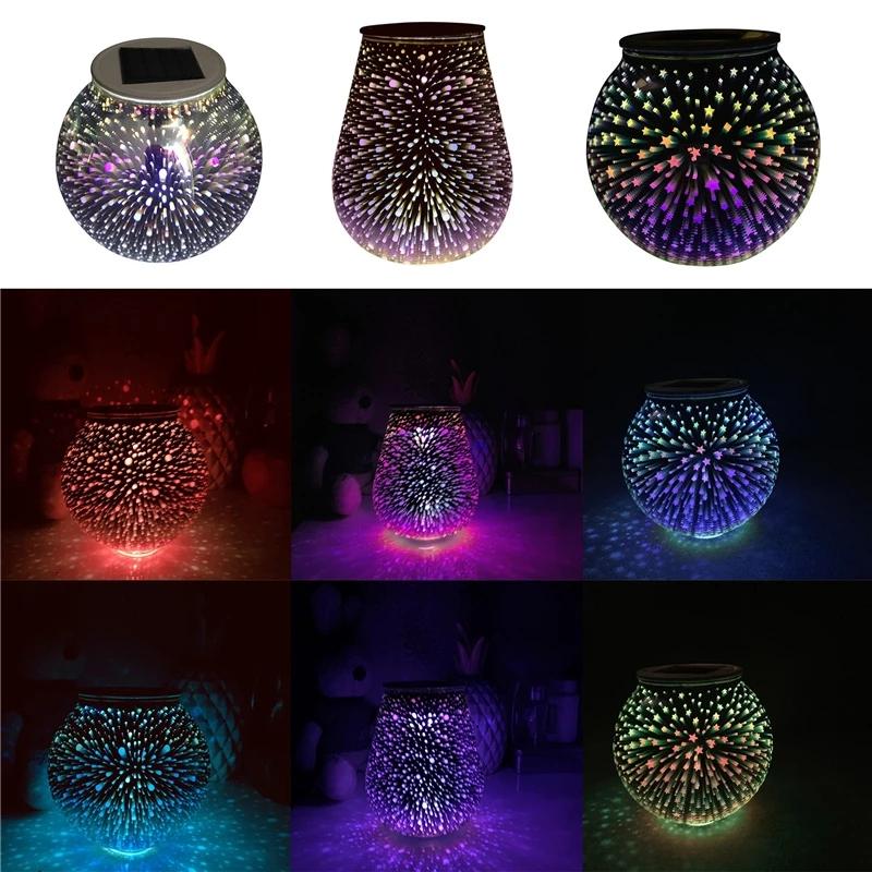 Solar-powered lawn lamps with color-changing LED lights for garden and patio decor