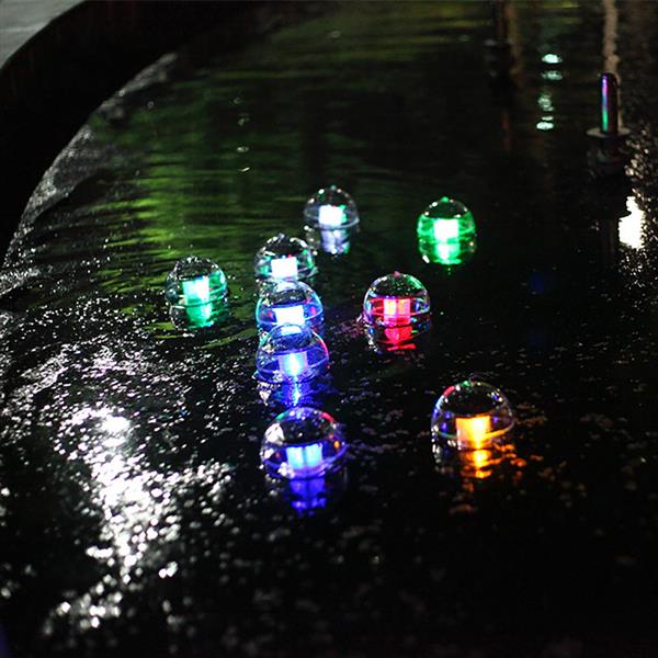 Solar-powered LED floating lights for trees, gardens, pools, and lakes with rotating color-changing effects