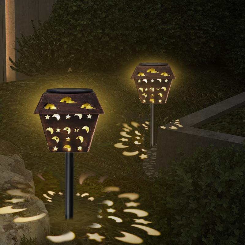 Solar-powered LED garden lamps for outdoor decoration, waterproof and rainproof with IP44 rating
