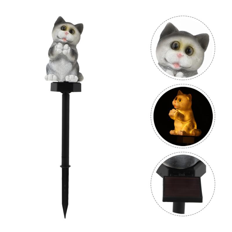 Solar-powered LED lawn lamps in decorative flower and animal shapes for landscape staking