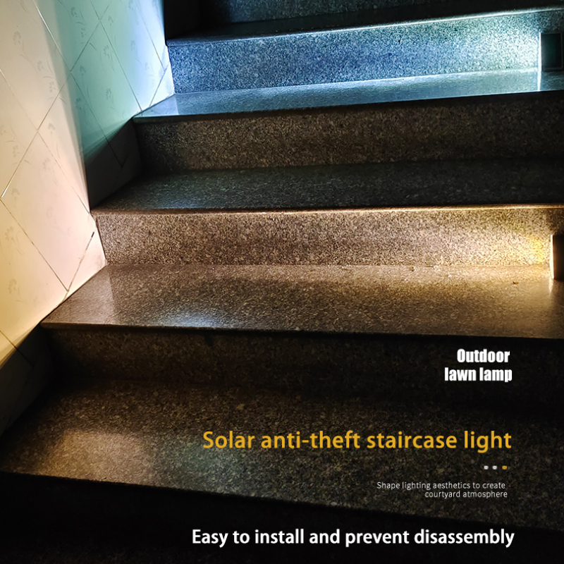 Solar-powered LED step lights for courtyards and ladders, an energy-efficient lighting solution