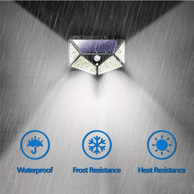 Solar-powered motion-sensing outdoor wall lights for garden, patio, and street security lighting