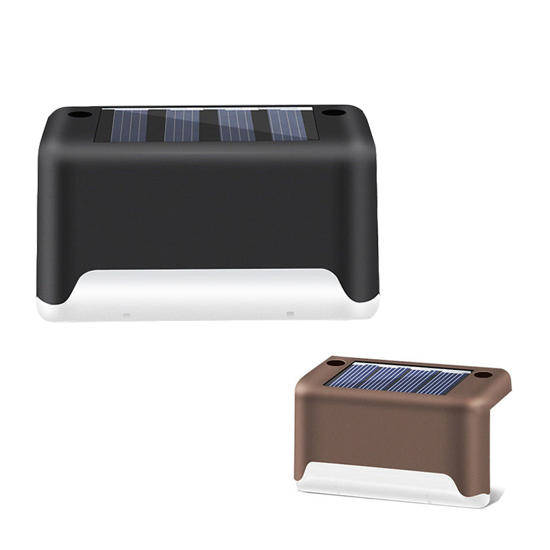 Solar-powered outdoor LED stair lights for waterproof garden and yard security lighting