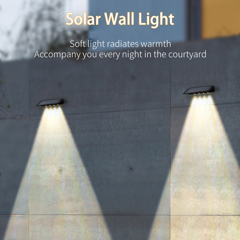 Solar-powered outdoor step lights with auto on/off for courtyard decoration