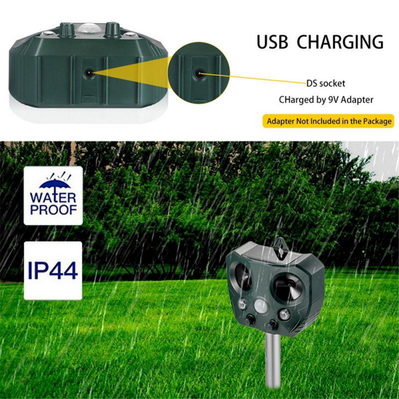 Solar-powered ultrasonic pest repellent lamps for outdoor garden insect and animal control