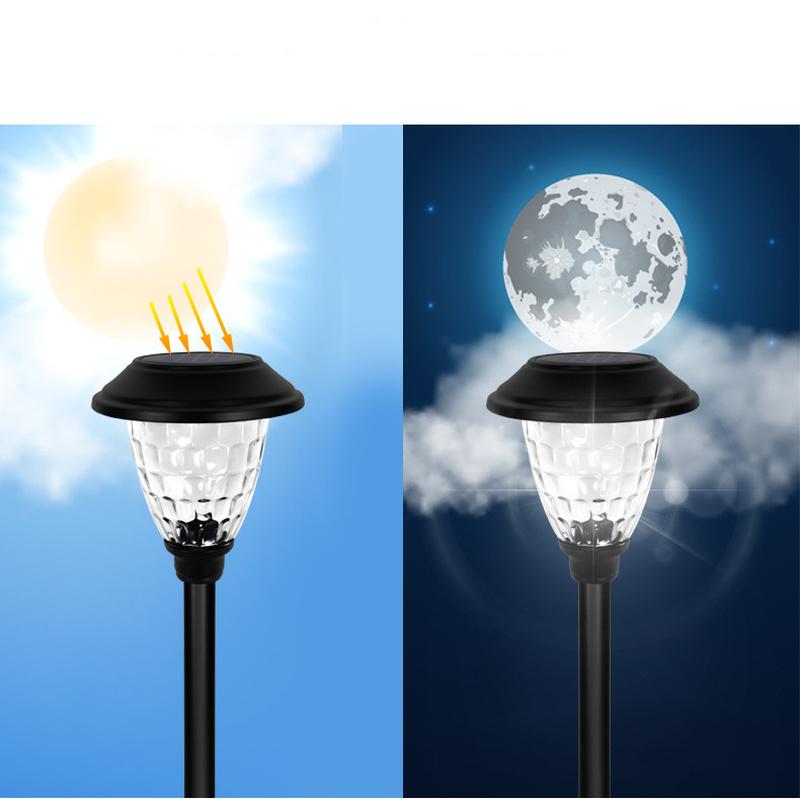Solar-powered waterproof LED landscape lights for outdoor gardens and villas