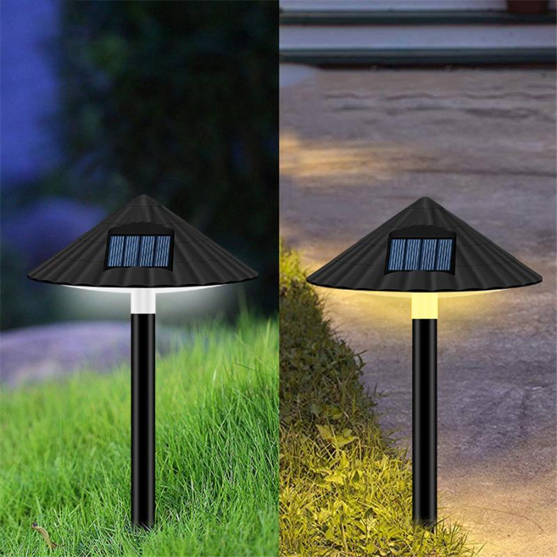 Solar-powered waterproof LED lawn lights for outdoor pathways, automatically turning on/off to illuminate walkways and gardens