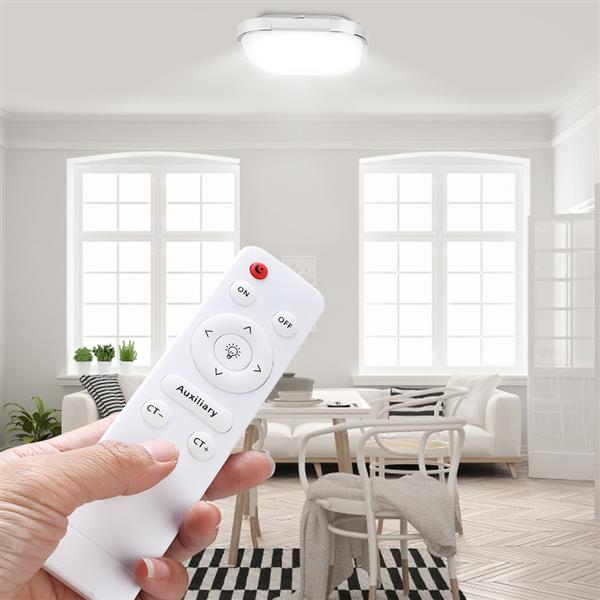 Square-shaped LED ceiling light with 85-265V range, offering stepless dimming (18W) for living rooms and bedrooms, featuring high brightness and quick delivery