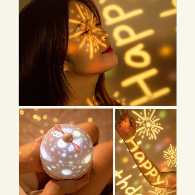 Starry ocean projection LED night light with rotating dimming function for sleep ambiance