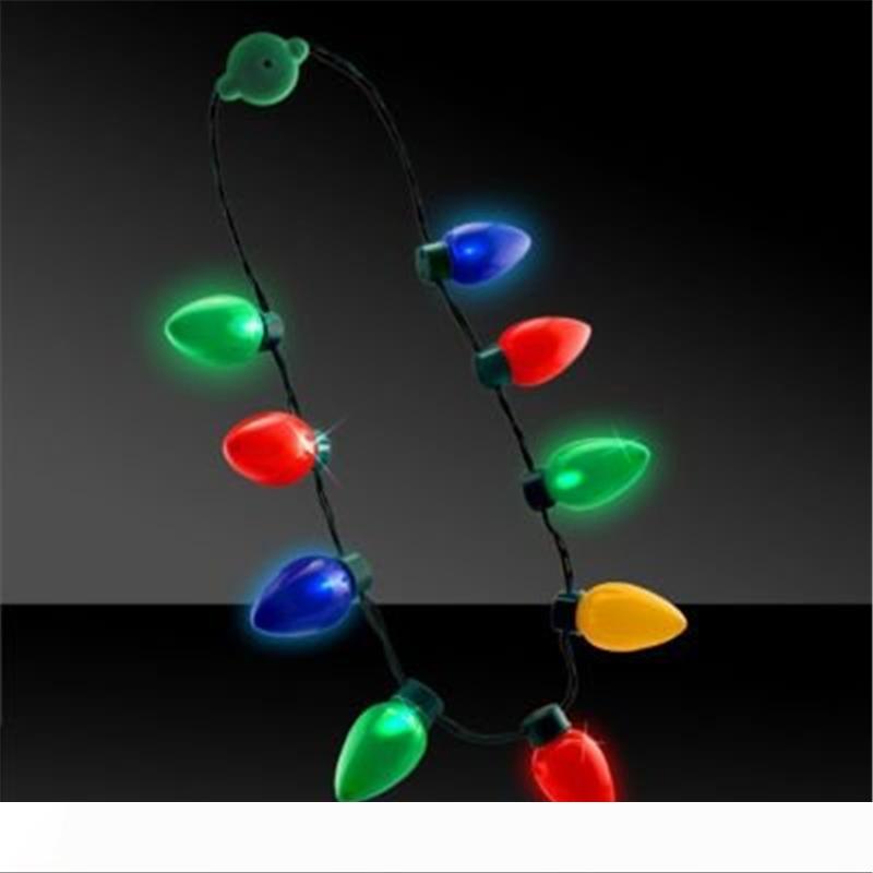String Light Decorative LED Flashing Light Up Necklace Bulb New Fun Cool Christmas Lamp for Holiday Party Gift