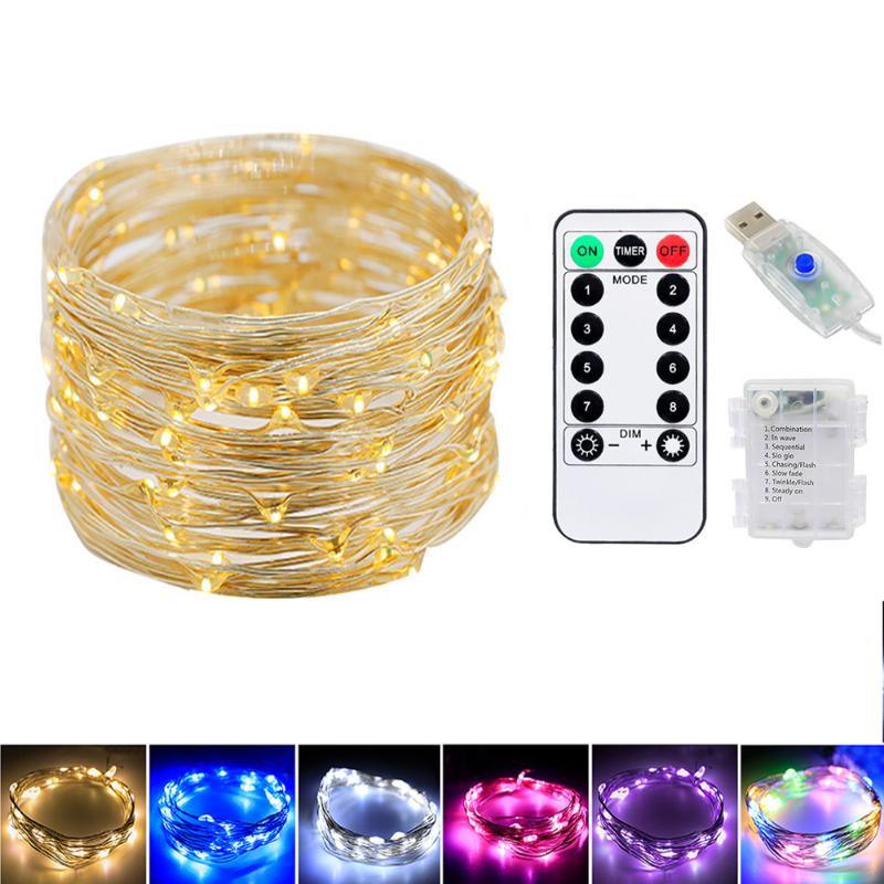 Strings LED String Light Colorful Remote Control Lights For Party Garland Christmas House Courtyard Decoration Dimmable Lighting Strip