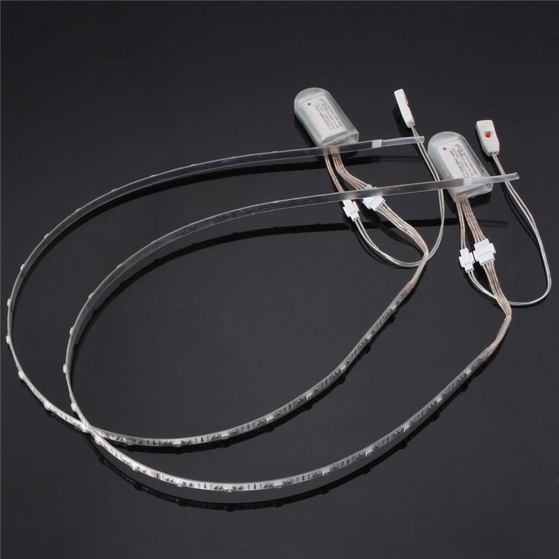 Strips 2 Pcs 60cm USB Charging Battery Powered RGB 24 LED Strip Light Shoes Clothes Party INTE99