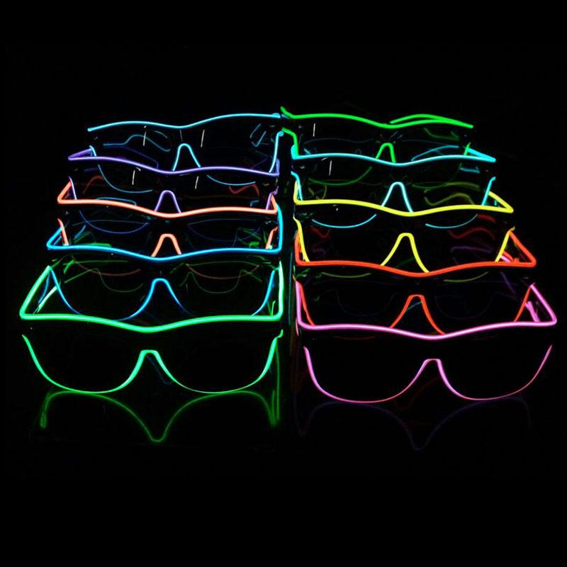 Strips of DHL 200-piece EL glasses wire with fashionable neon LED lights for rave parties and festival decorations