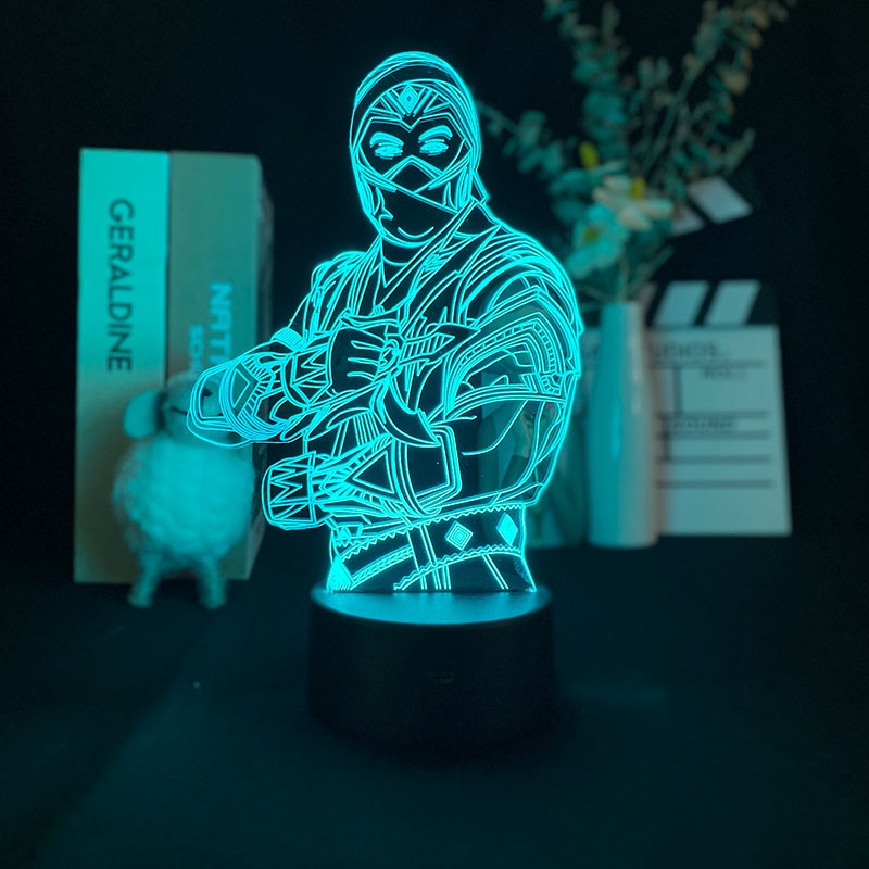 Sub-zero Figure Night light LED USB Bededroom 3D Nightlight Table Lamp Mortal Kombat Gaming Room Decor Game Fans Kids Friends Gift