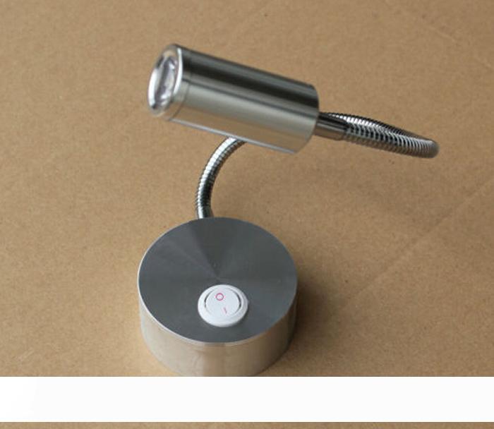 Super bright 1x3W LED wall spotlight with flexible neck, 80% energy saving, ideal for reading and bedside use