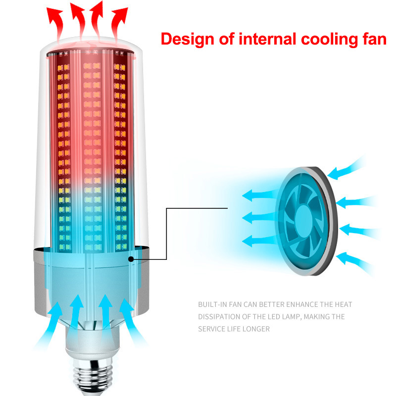 Super Bright LED E27 Corn Bulb with 80W-200W power, 110V/220V voltage, Smart IC technology, and E40 base for high-performance outdoor lighting in playgrounds and warehouses