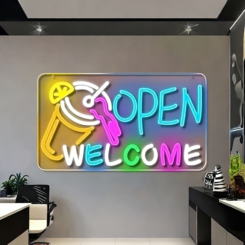 Super Bright LED Neon Open Sign with ON/OFF Switch, Ideal for Coffee Shops, Salons, Bars, and More
