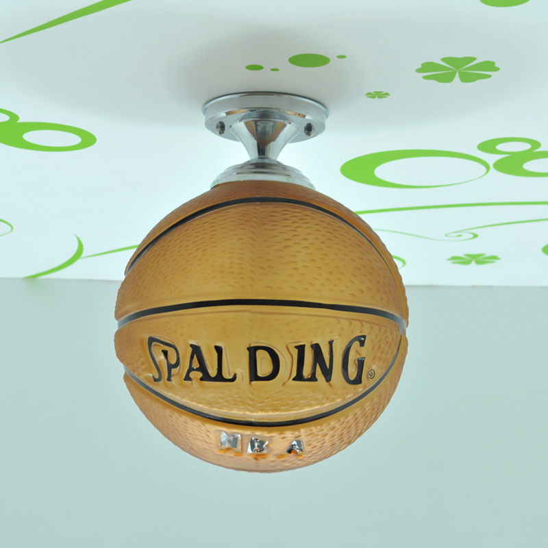 Surface Mounted Modern Ceiling Light for Kids' Bedrooms - Basketball Themed Lamp Lighting