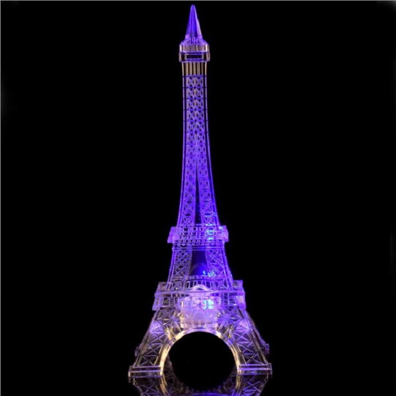 SXI Eiffel Tower LED Night Light - Colorful Parisian Desk Lamp for Bedrooms, Romantic Gift for Kids' Parties and Cake Decor