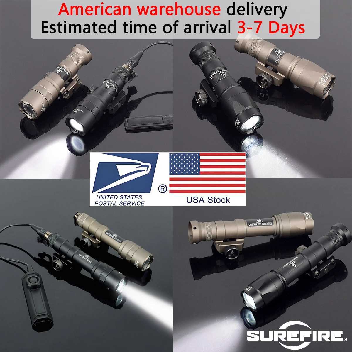 Tactical Surefire M300 M600 M600C M600B Powerful Flashlight Dual Switch Fit 20mm Rail Rifle M300C M300B Weapon Gun LED Light W250722
